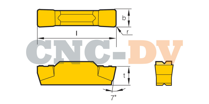 MGGN300-V-KBCN700 Пластина отрезная / канавочная с вставками из кубического нитрида бора (CBN)