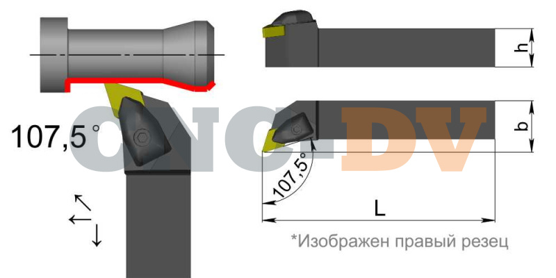 DDQNL2525M1506 Резец токарный (державка) по металлу