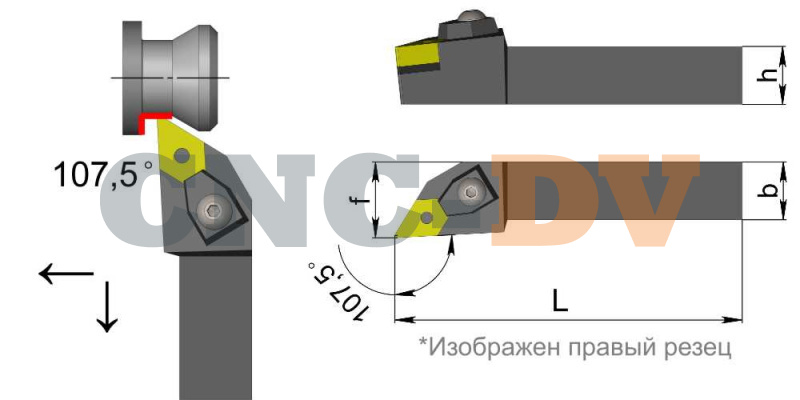 MDQNR2525M1504 Резец токарный (державка) по металлу