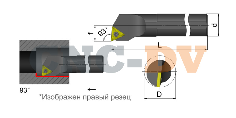 S20Q-STUCR16 Резец токарный (державка) расточной по металлу