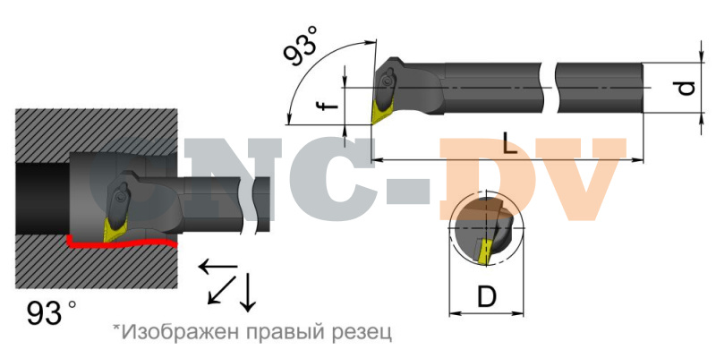 S32S-MDUNR1506 Резец токарный (державка) расточной по металлу