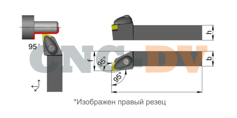 DWLNR2020K08 Резец токарный (державка) по металлу